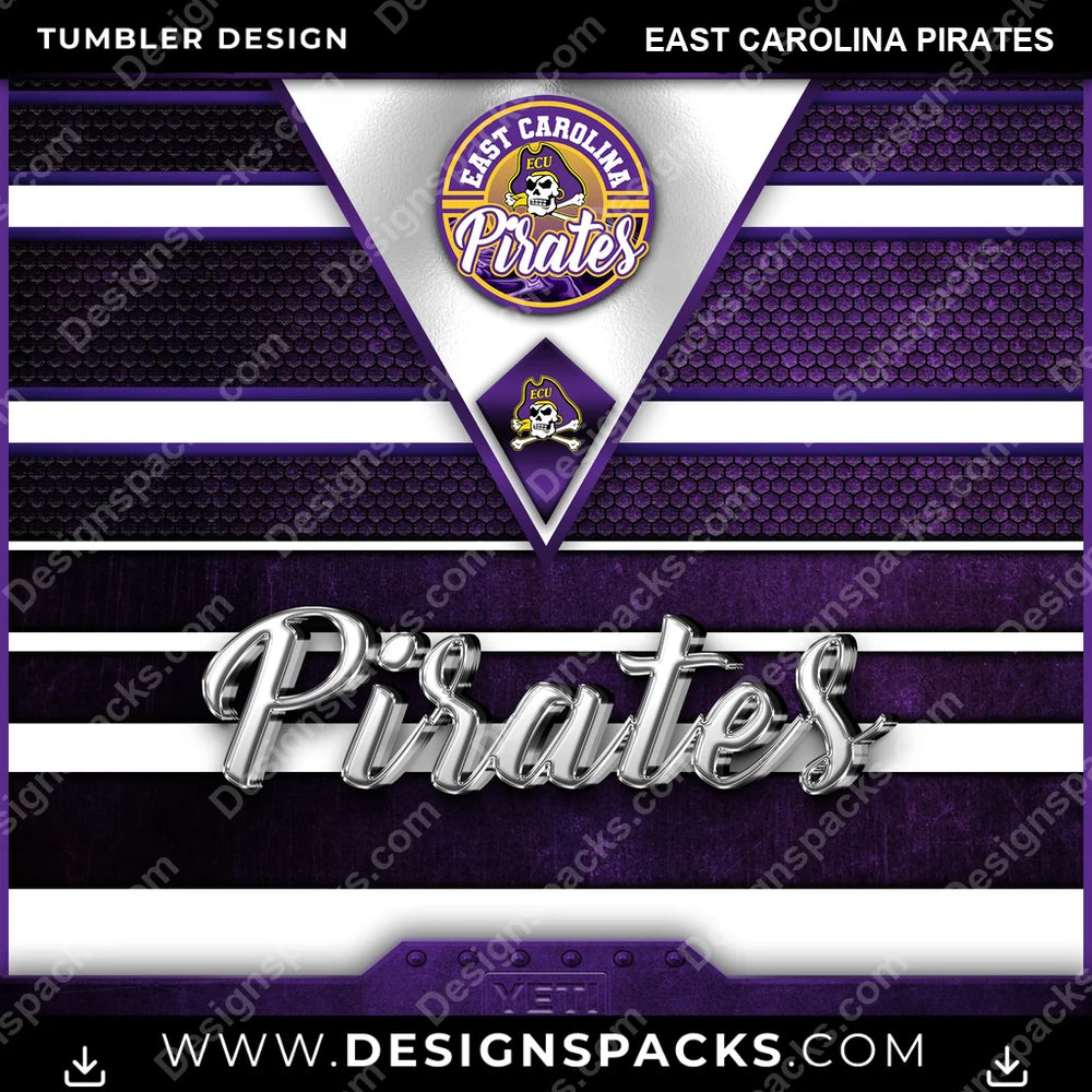 College Sport YETI East Carolina Pirates NCAA College Sport Tumbler Digital Wrap Design Download