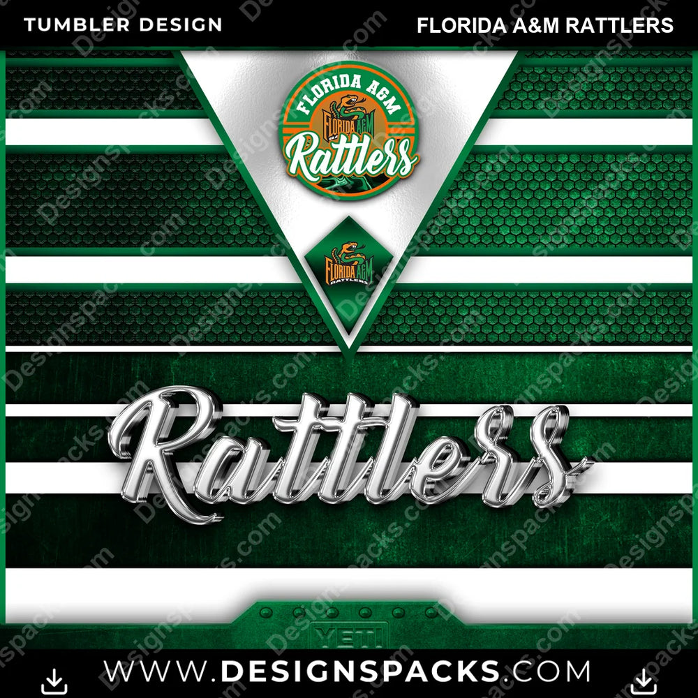 College Sport YETI Florida A&M Rattlers NCAA College Sport Tumbler Digital Wrap Design Download