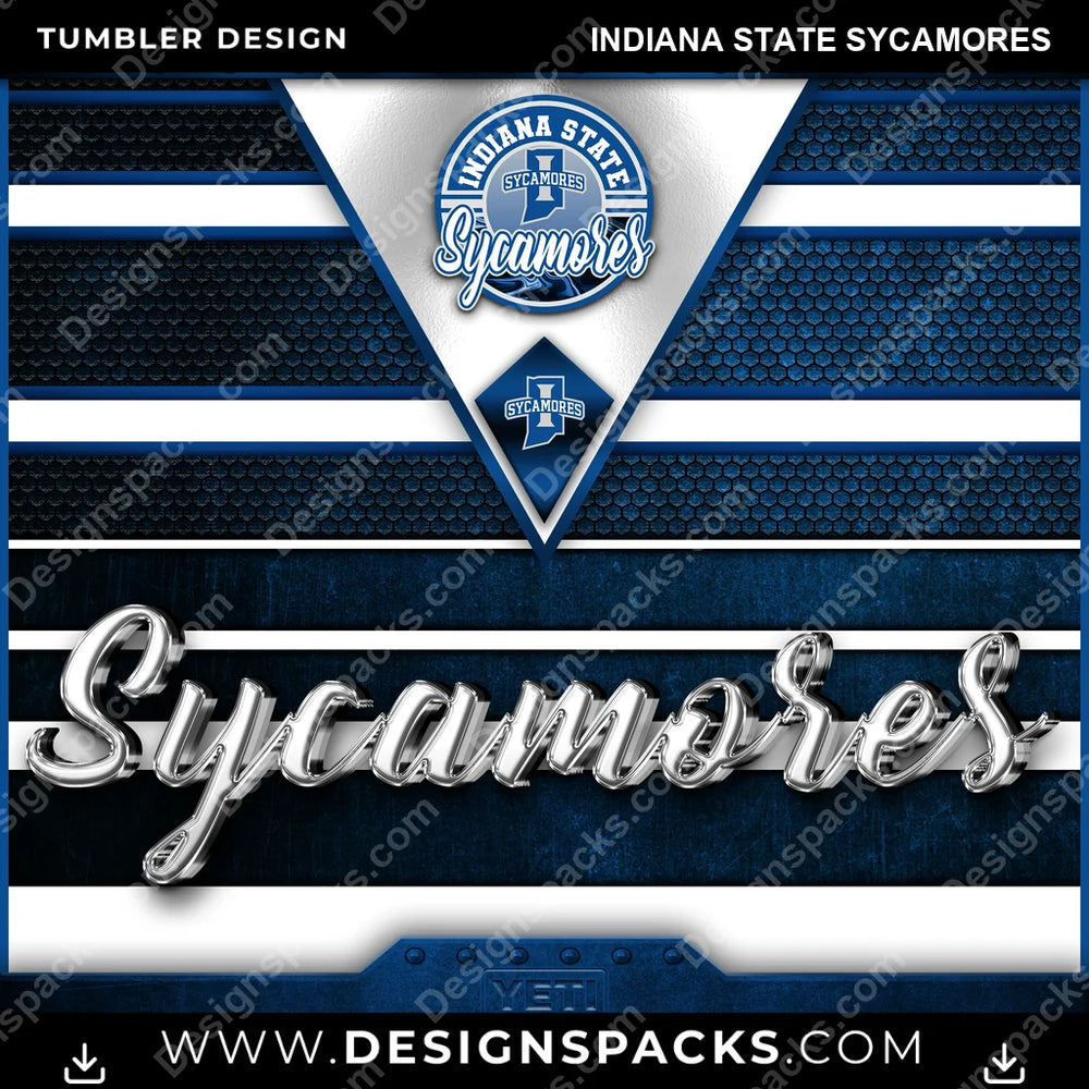 College Sport YETI Indiana State Sycamores NCAA College Sport Tumbler Digital Wrap Design Download