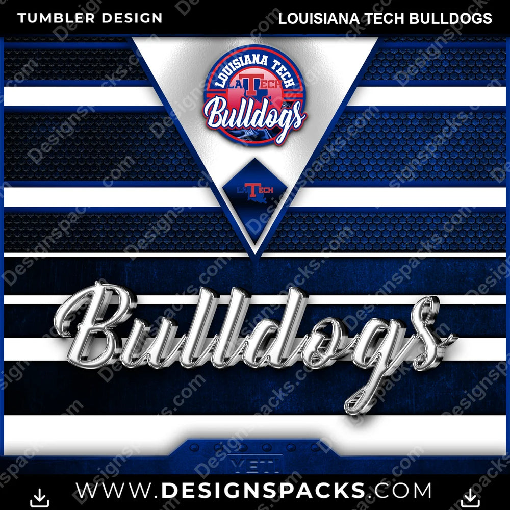 College Sport YETI Louisiana Tech Bulldogs NCAA College Sport Tumbler Digital Wrap Design Download