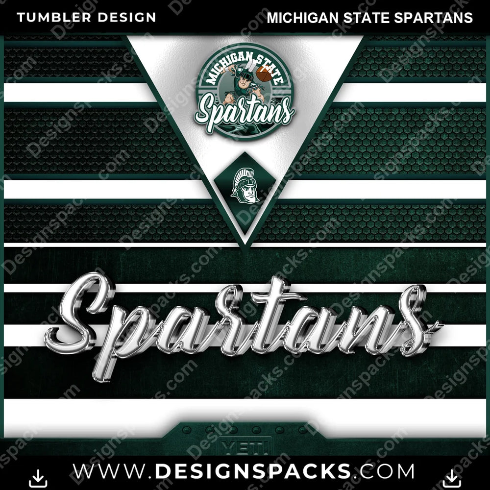 College Sport YETI Michigan State Spartans NCAA College Sport Tumbler Digital Wrap Design Download