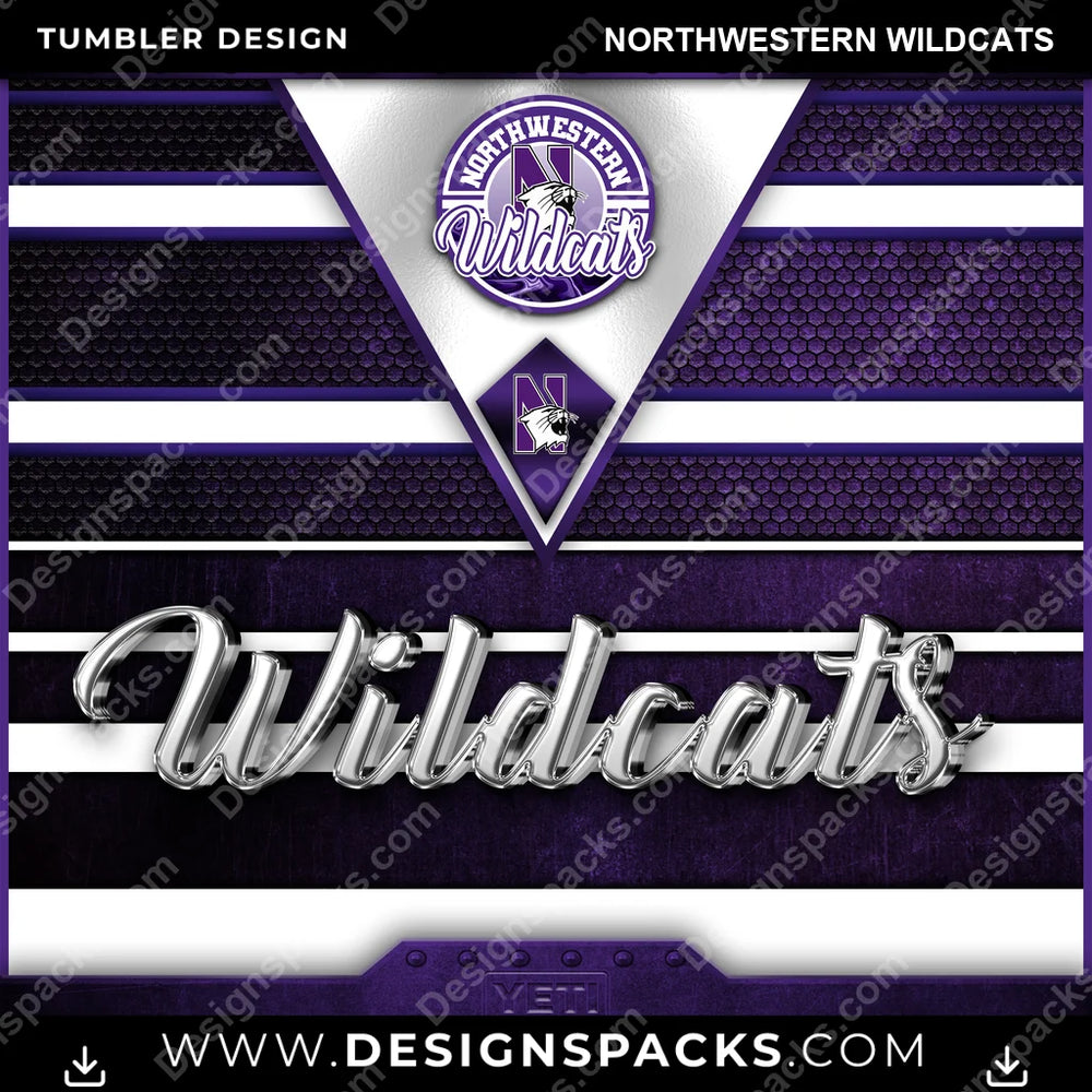 College Sport YETI Northwestern Wildcats NCAA College Sport Tumbler Digital Wrap Design Download