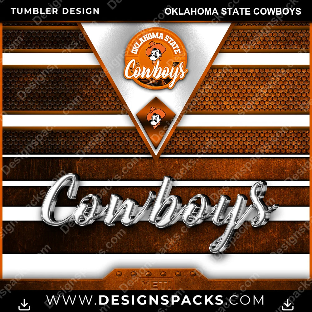 College Sport YETI Oklahoma State Cowboys NCAA College Sport Tumbler Digital Wrap Design Download