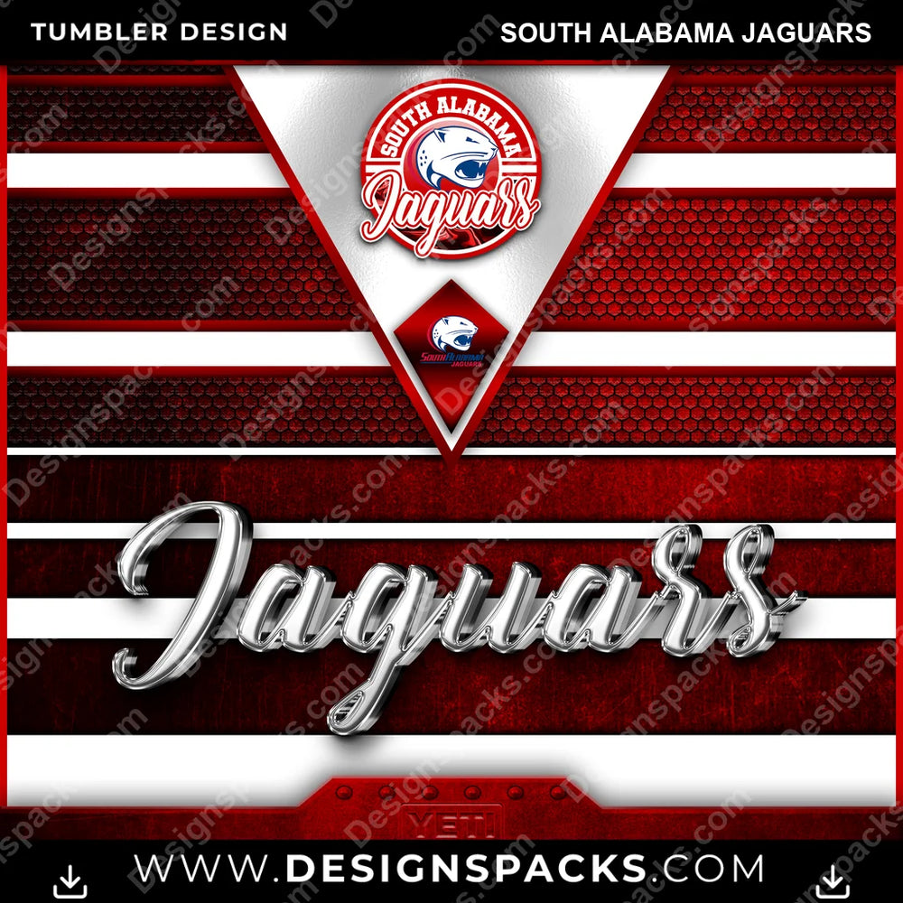 College Sport YETI South Alabama Jaguars NCAA College Sport Tumbler Digital Wrap Design Download