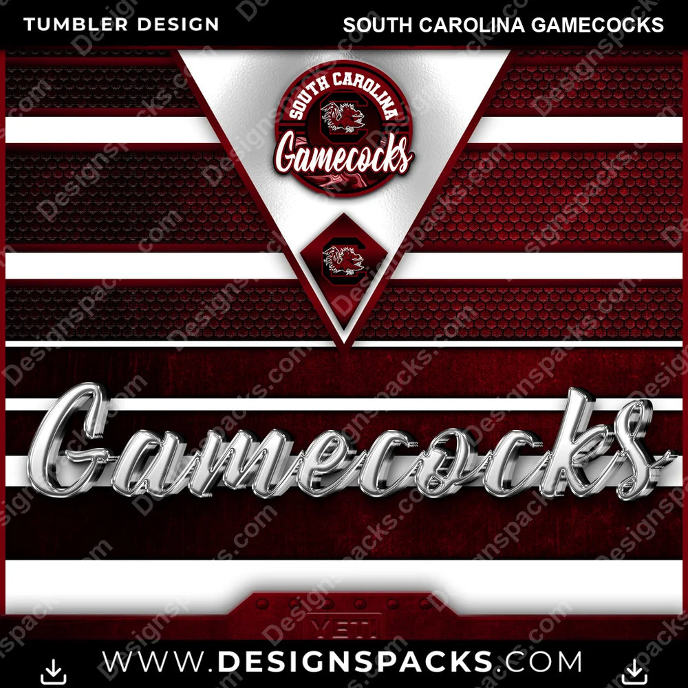 College Sport YETI South Carolina Gamecocks NCAA College Sport Tumbler Digital Wrap Design Download