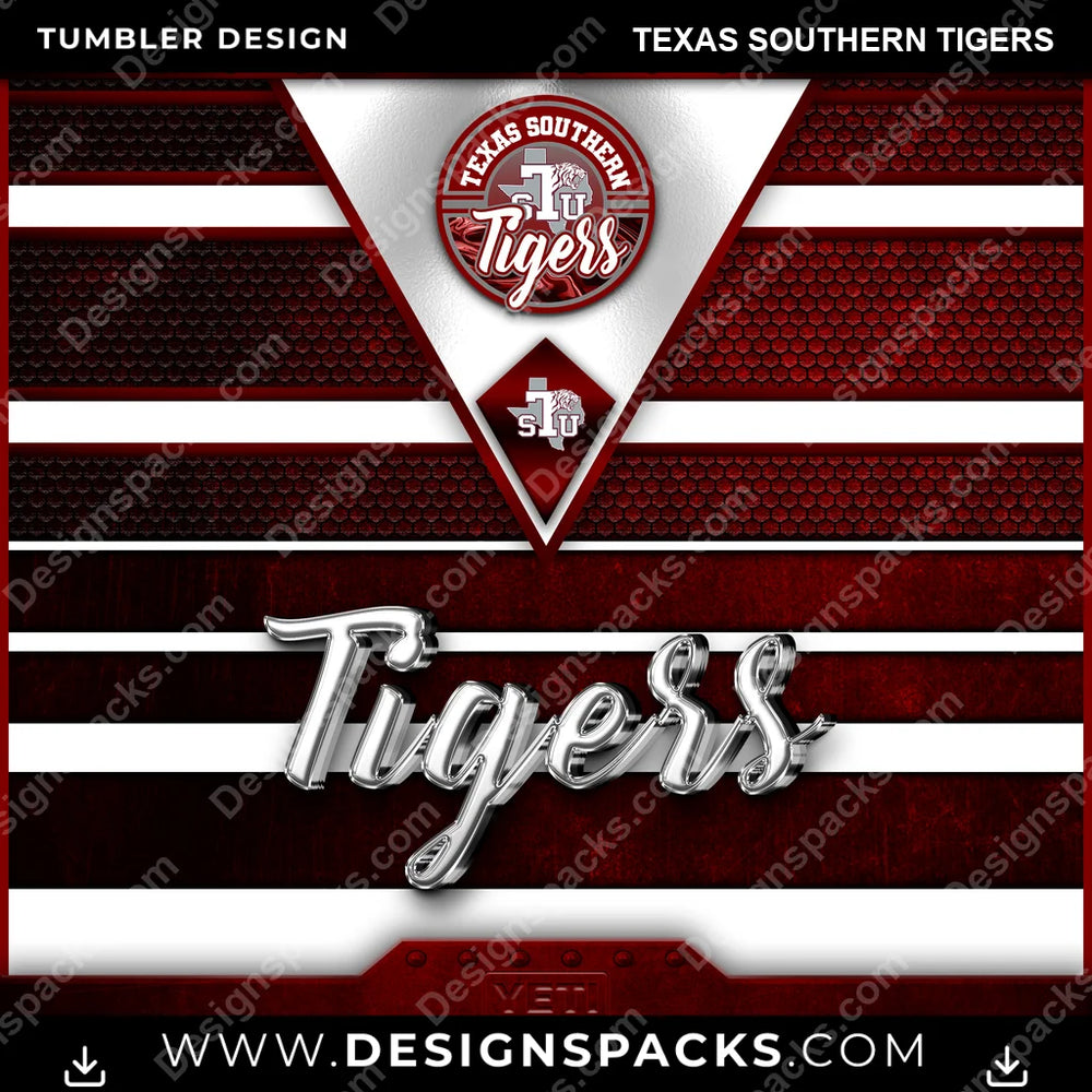 College Sport YETI Texas Southern Tigers NCAA College Sport Tumbler Digital Wrap Design Download