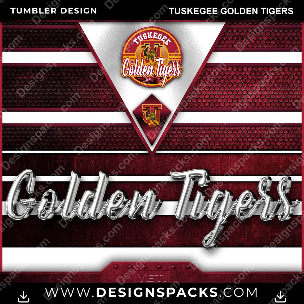 College Sport YETI Tuskegee Golden Tigers NCAA College Sport Tumbler Digital Wrap Design Download