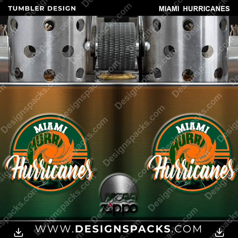 College Sport Zippo Lighter Miami Hurricanes NCAA College Sport Tumbler Digital Wrap Design Download