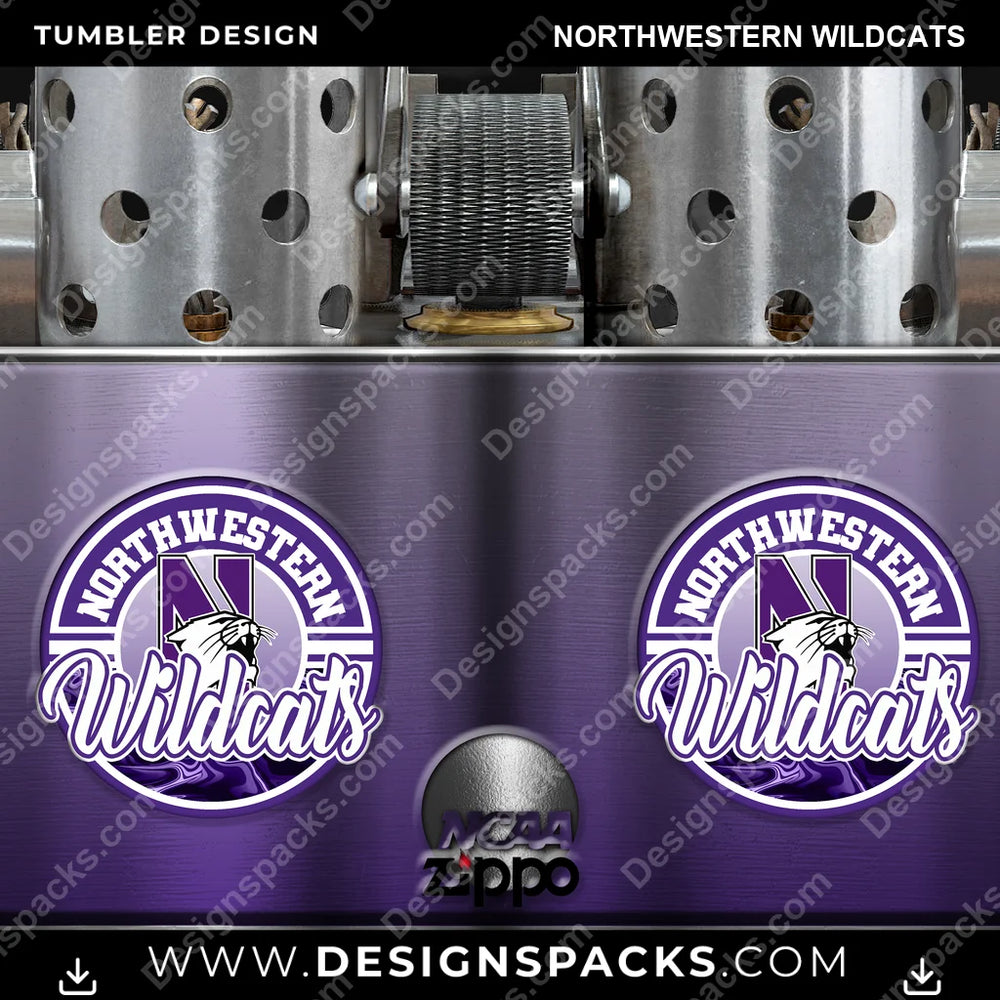 College Sport Zippo Lighter Northwestern Wildcats NCAA College Sport Tumbler Digital Wrap Design Download