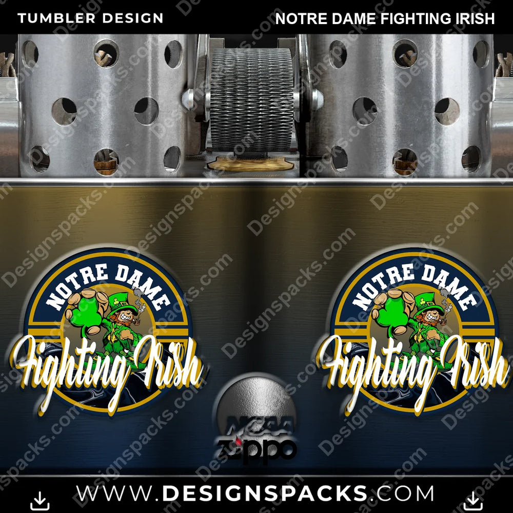 College Sport Zippo Lighter Notre Dame Fighting Irish NCAA College Sport Tumbler Digital Wrap Design Download