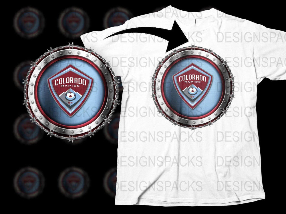 Colorado Rapids Logo Shield Design Trendy Png Digital Download