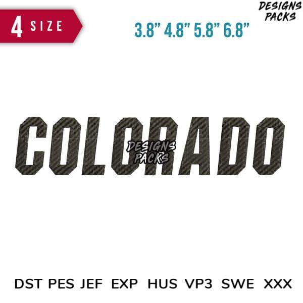 Colorado embroidery design in 4 sizes, compatible with DST PES JEF formats for instant download