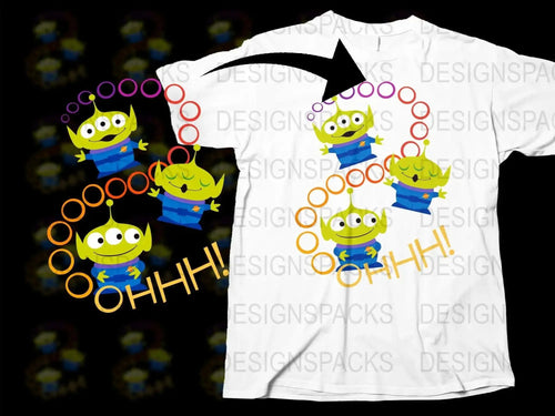 Colorful Alien Character OHHHH Unique Png Digital Download