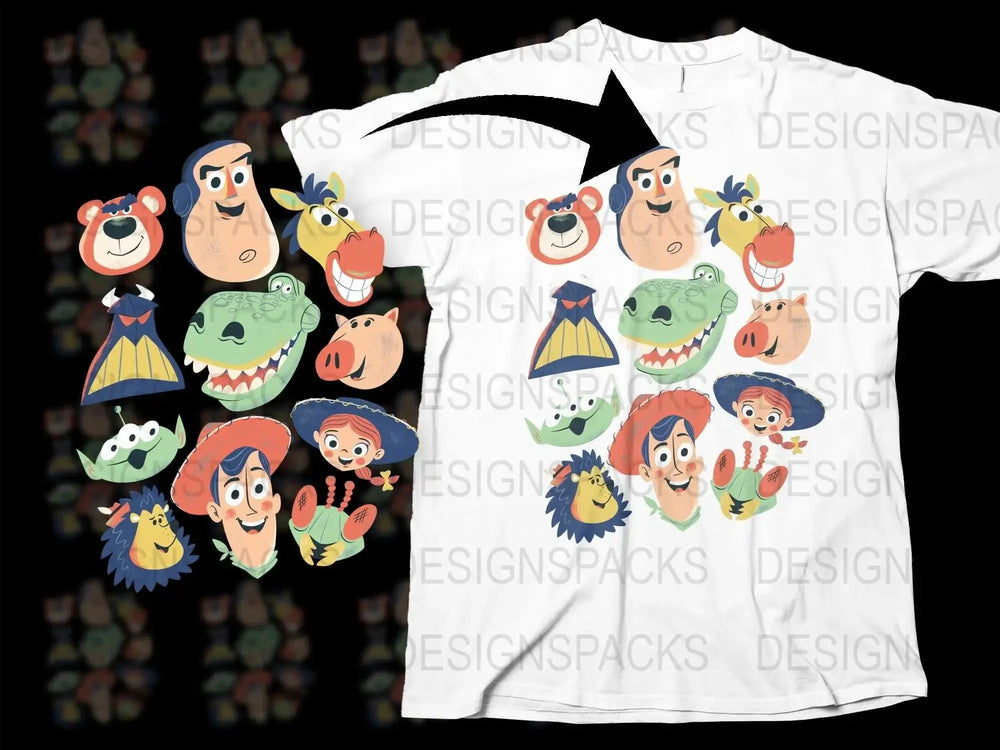 Colorful Character Collection Png Digital Download for Fans