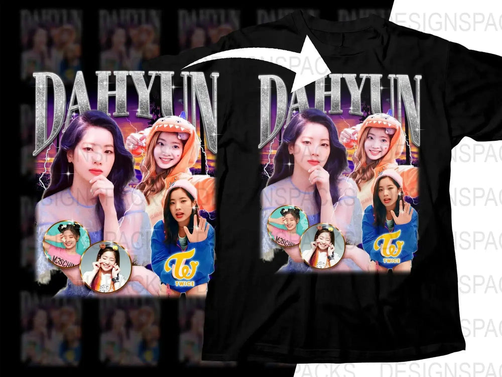 Colorful Dahyun TWICE Inspired Graphic Png Digital Download