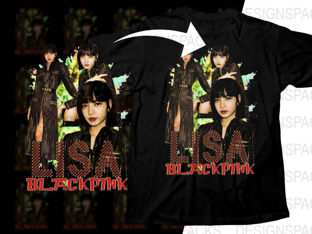 Colorful Lisa Blackpink Fan Art Music Halftone Png Digital Download