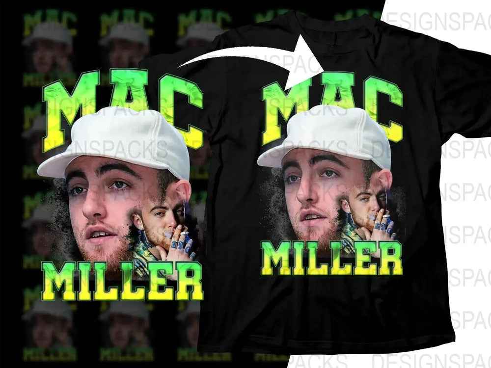 Colorful Mac Miller Graphic Design Png Digital Download