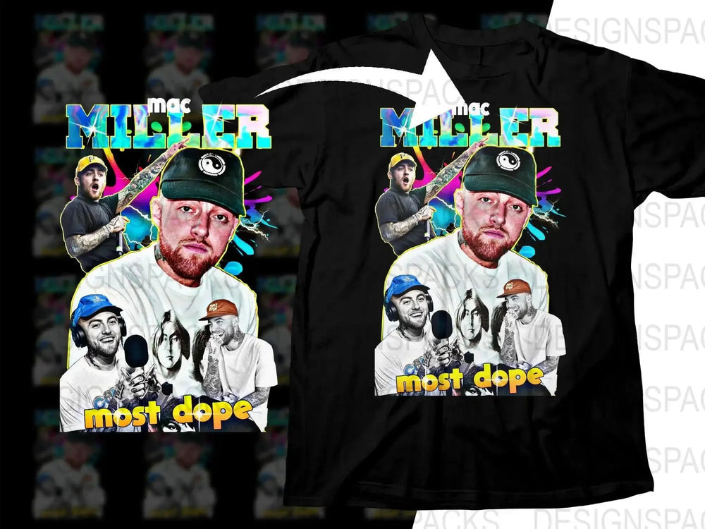 Colorful Most Dope Mac Miller Graphic Png Digital Download