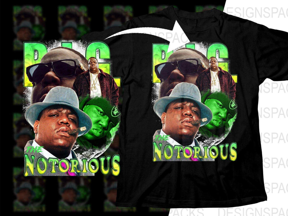 Colorful Retro Biggie Smalls The Notorious B.I.G. Png Digital Download