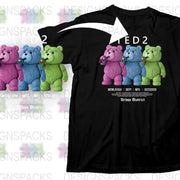 Colorful Teddy Bears Drinking Soda Graphic Png Digital Download
