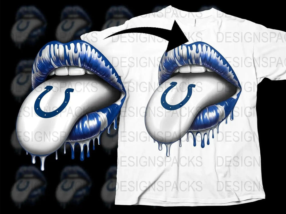 Blue Lips Dripping Paint T-Shirt, Unique Artistic Graphic Tee, Bold Statement Shirt, Unisex Fashion Top