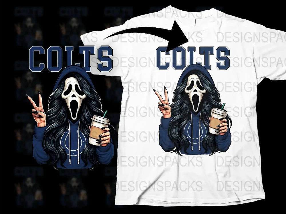 Colts NFL Team GhostFace Scream Girl Graphic Png Digital Download