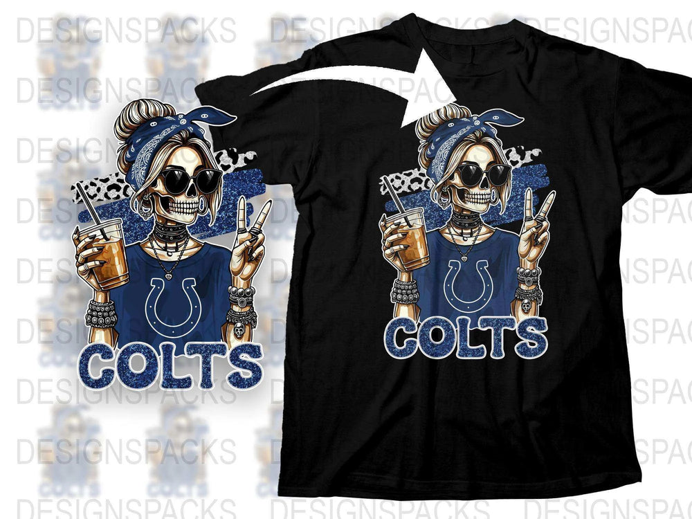 Funky Skull Graphic T-Shirt, Cool Skeleton with Beer and Sunglasses, Sports Fan Tee, Indianapolis Inspired Design, Trendy Casual Wear
