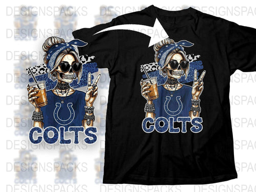 Funky Skull Graphic T-Shirt, Cool Skeleton with Beer and Sunglasses, Sports Fan Tee, Indianapolis Inspired Design, Trendy Casual Wear