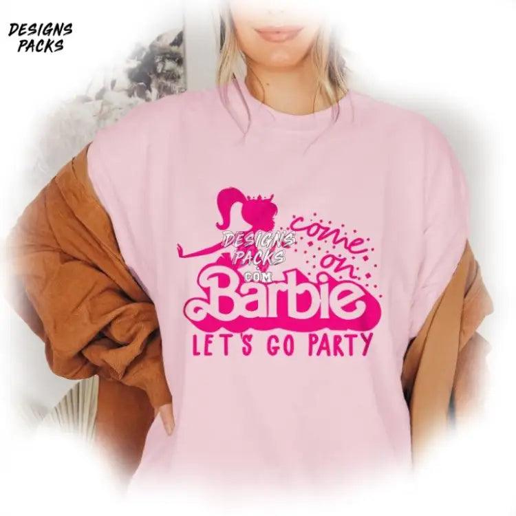 Come On Babe Let’s Go Party Barbie Pink Png Design