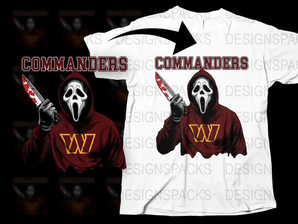 Commanders Ghostface Horror Inspired Graphic Png Digital Download