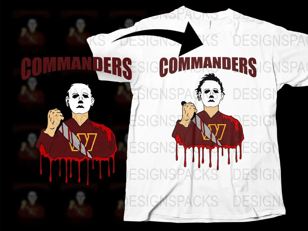 Commanders Michael Myers Inspired Graphic Png Digital Download