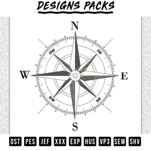 Compass Embroidery Design 