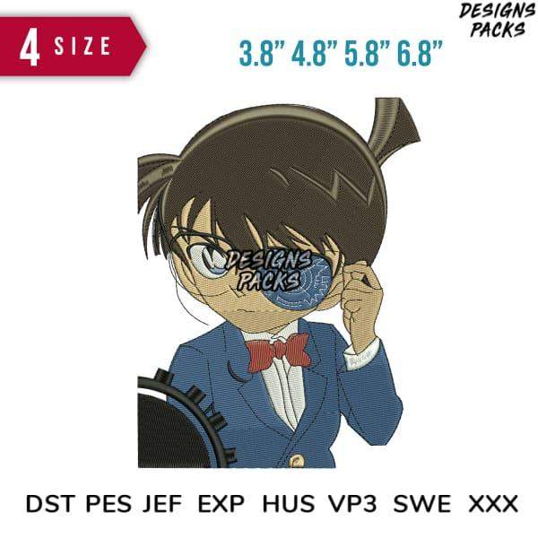 Detective Conan embroidery design in 4 sizes, DST PES JEF formats for instant download