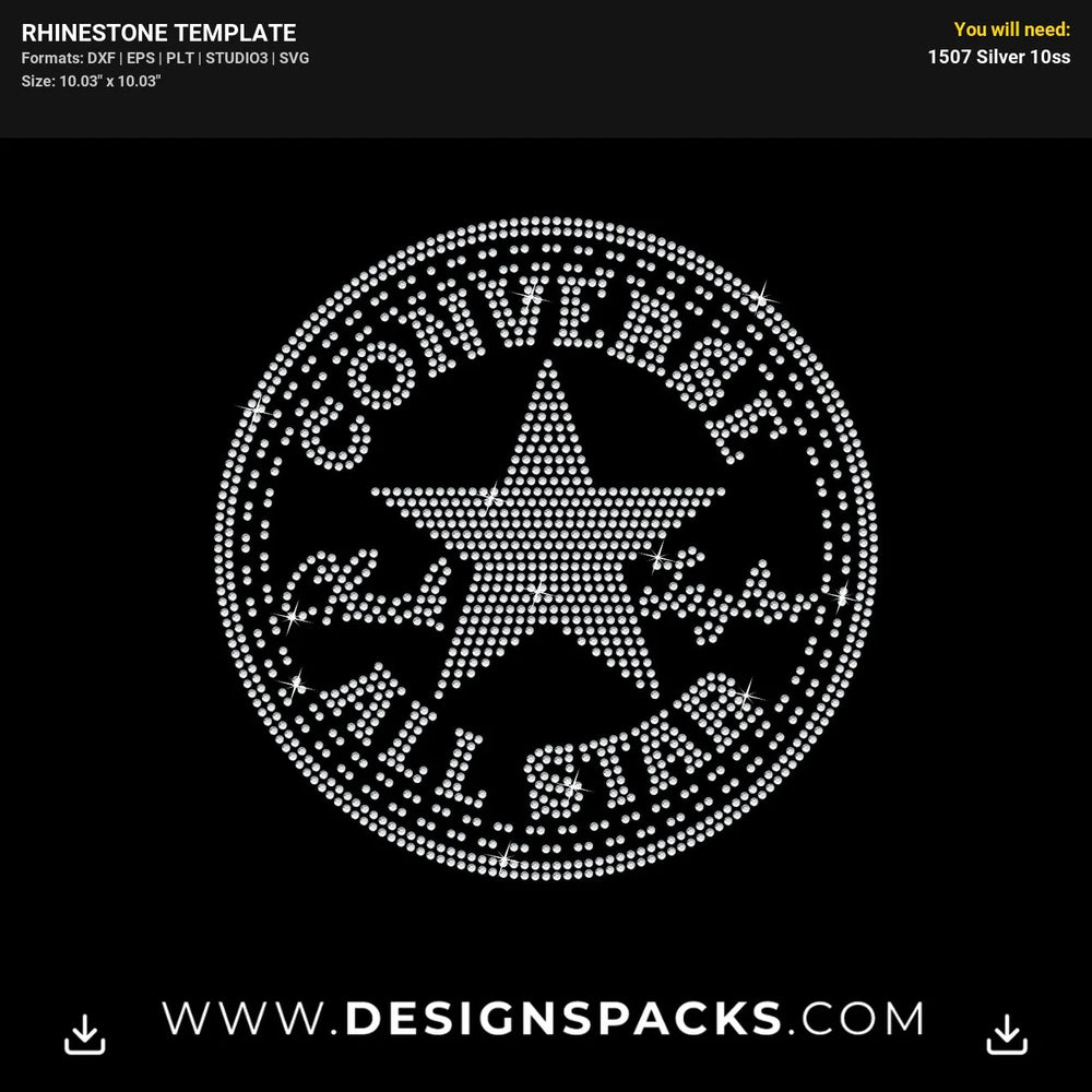 Converse All Star Rhinestone Digital Template