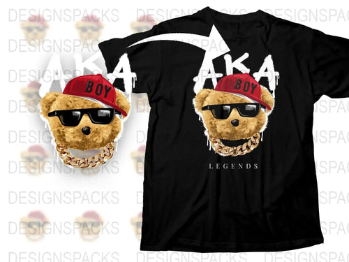 Cool Bear with Sunglasses and Hat Graphic Png Digital Download