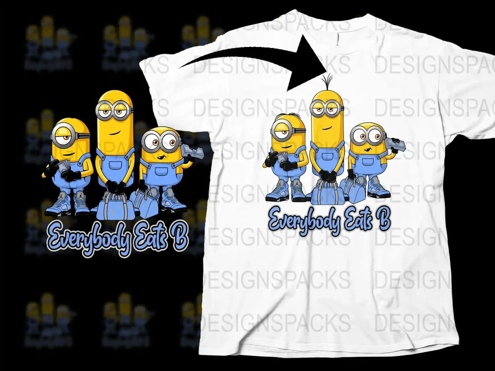 Cool Minion Trio Everybody Eats B Png Digital Download