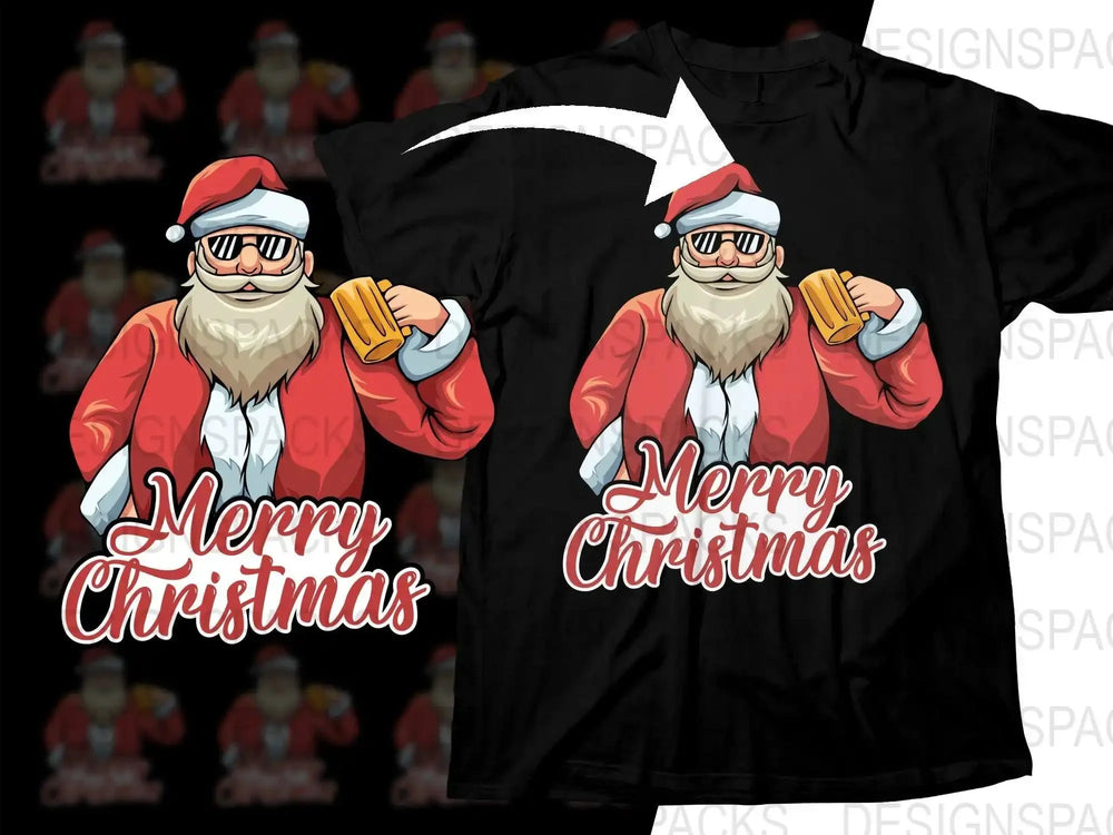 Cool Santa Merry Christmas Png Digital Download