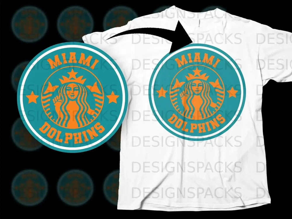 Miami Dolphins Creative Logo Design T-Shirt