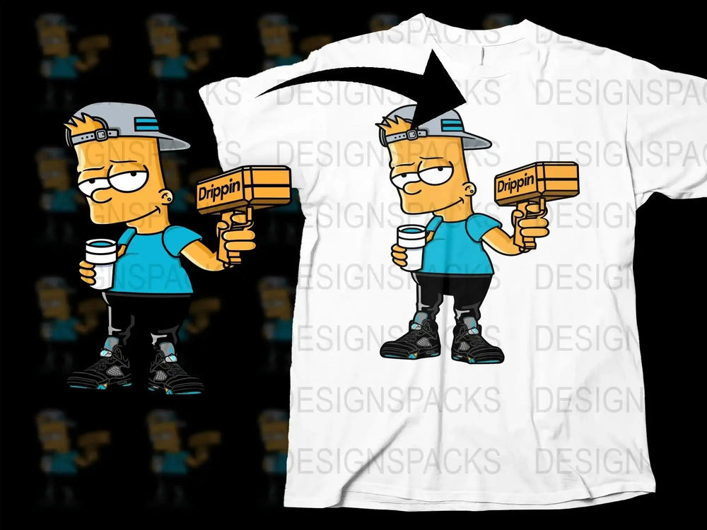 Cool Urban Cartoon Style Character with Hammer Png Digital Download