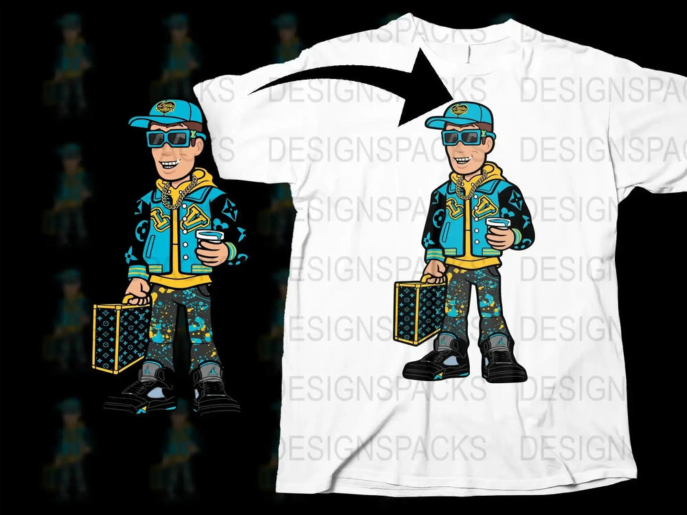 Cool Urban Style Graphic Design Character Png Digital Download