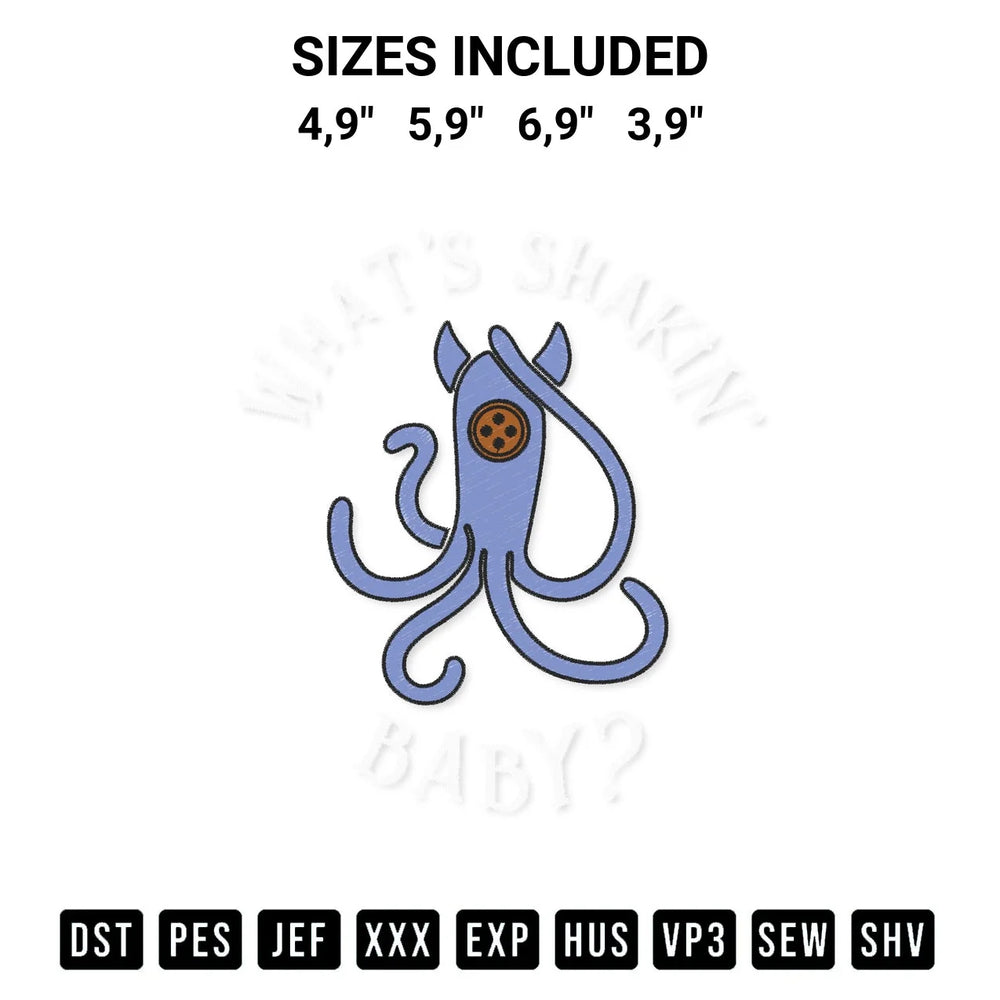 Coraline Whats Shakin Baby Funny Coraline Squid Coraline Movie Logo Embroidery Design