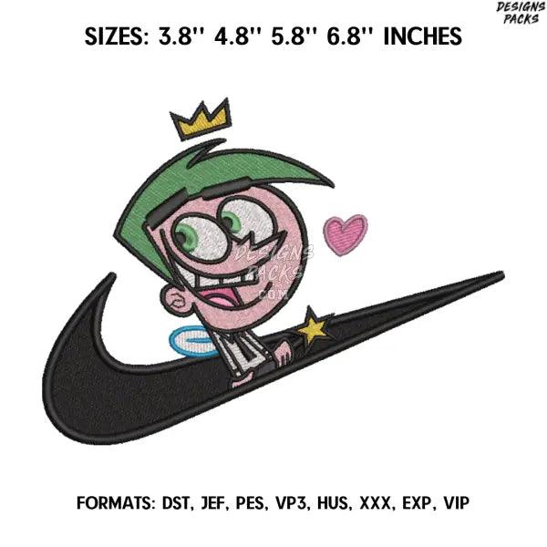 Cosmo Embroidery Design File, The Fairly OddParents Anime Embroidery Design,.