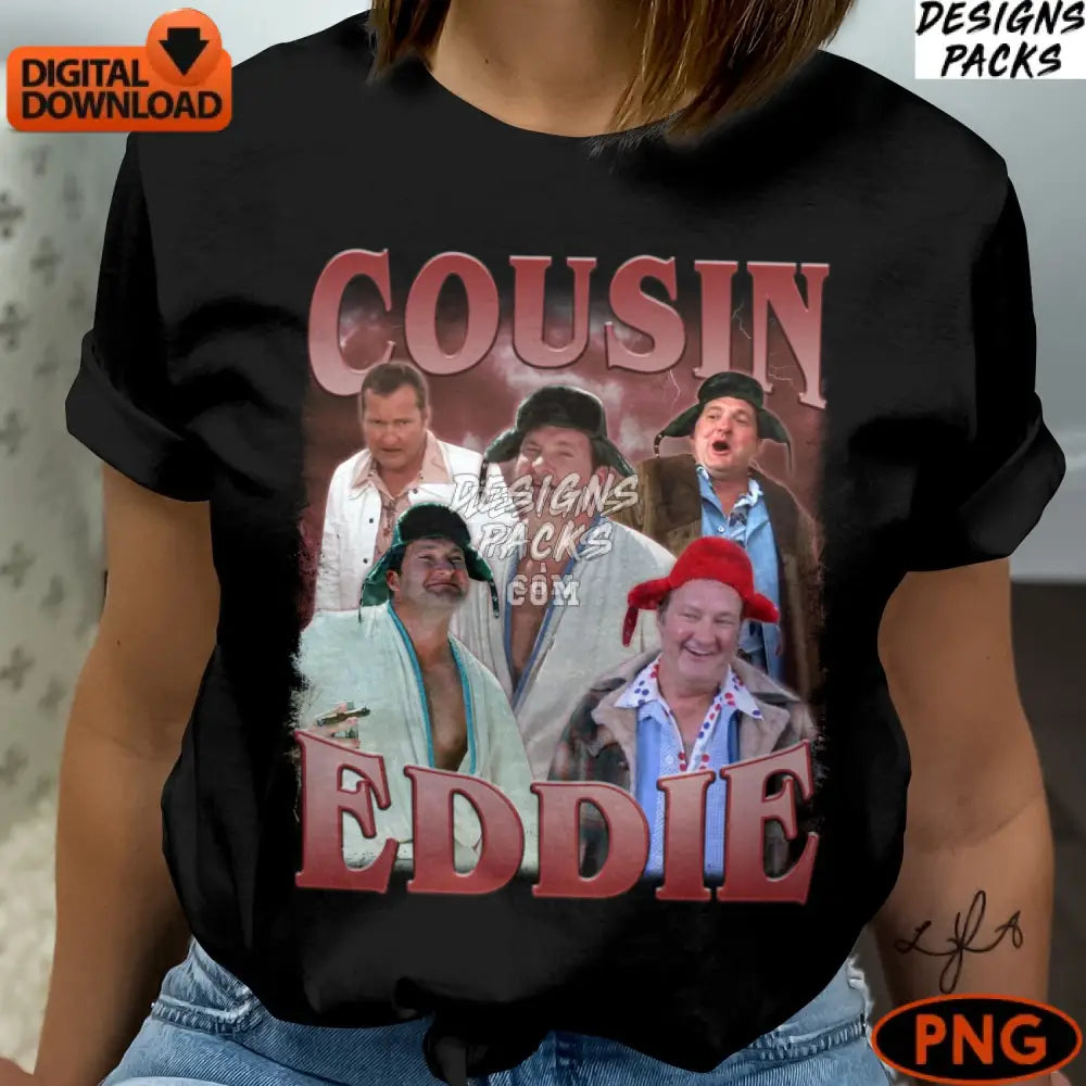 Cousin Eddie Christmas Vacation Digital Png Festive Holiday Movie Character Collage Instant Download