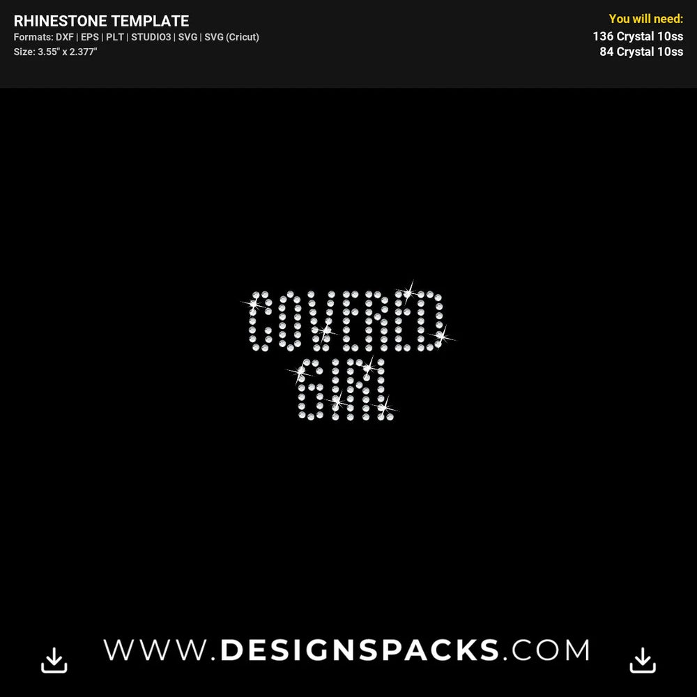 Covered Girl Mask Rhinestone Digital Template