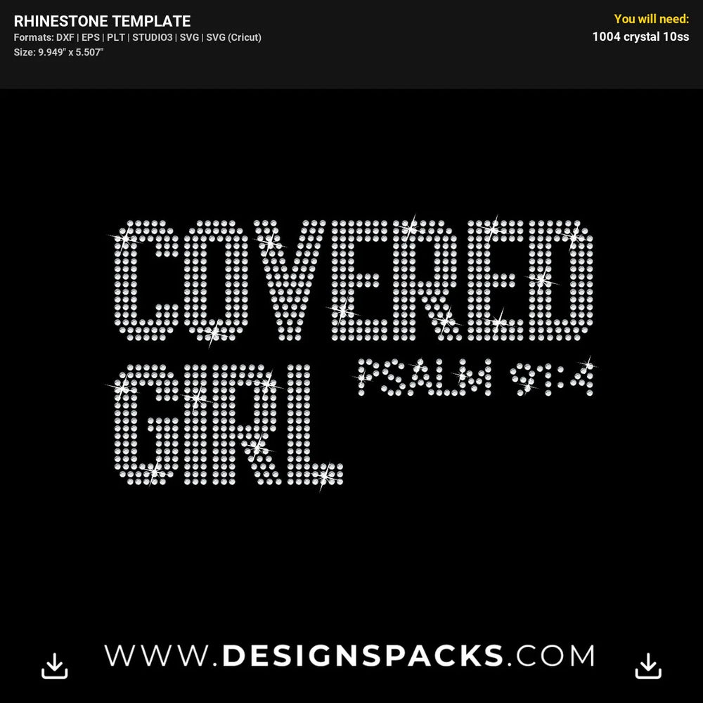 Covered Girl Rhinestone Digital Template