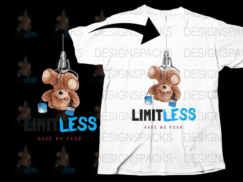 Creative Limitless Teddy Bear Design Png Digital Download