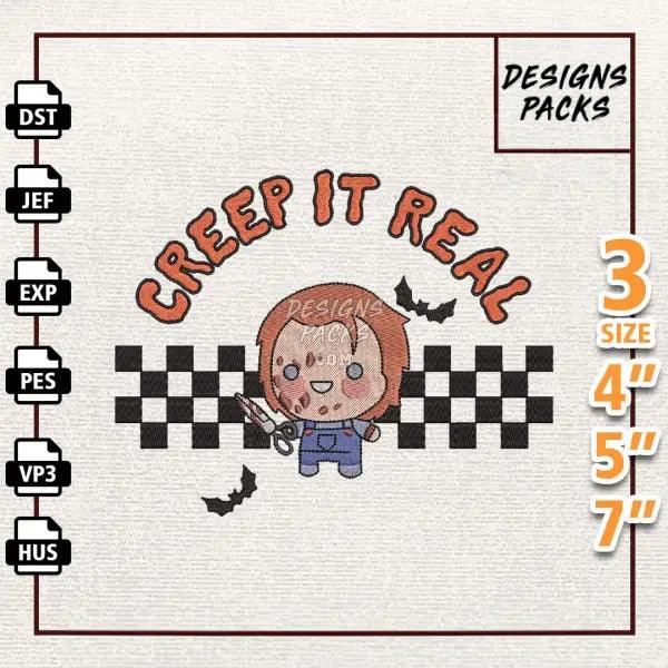 Creep It Real Horror Doll Killer Embroidery Design