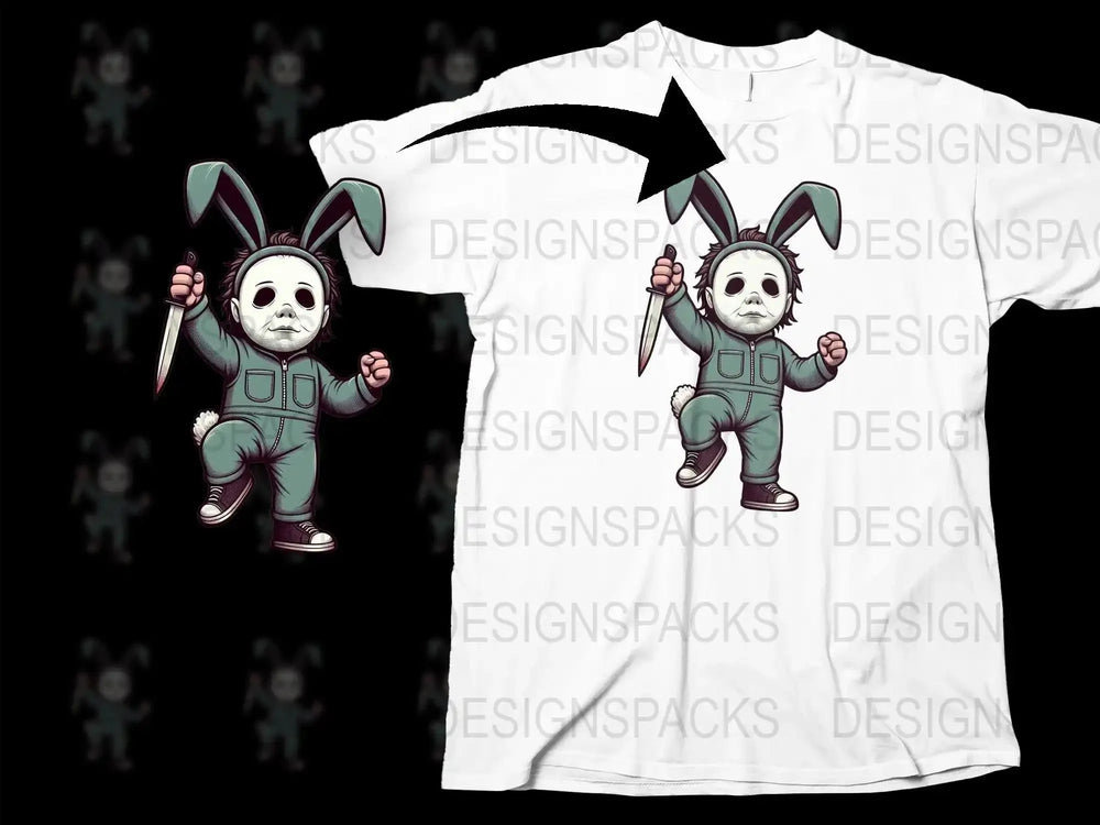 Creepy Bunny Costume Michael Myers Halloween Png Digital Download
