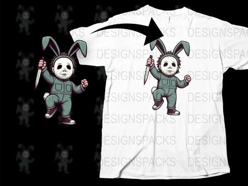 Creepy Bunny Costume Michael Myers Halloween Png Digital Download