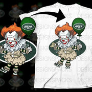 Creepy Clown with Jets Balloon Graphic Png Digital Download